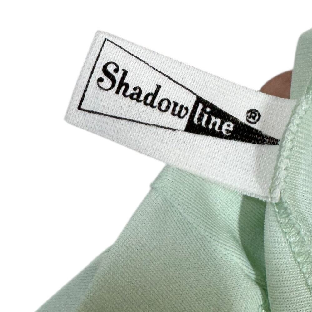 Vintage Shadowline Mint Green Nightgown Small Nylon Lace Floral Robe Sleepwear - Picture 6 of 6